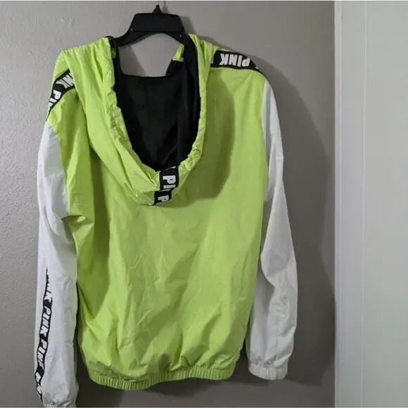 PINK Victoria's Secret Windbreaker Lime and Black Jacket - Picture 5 of 5